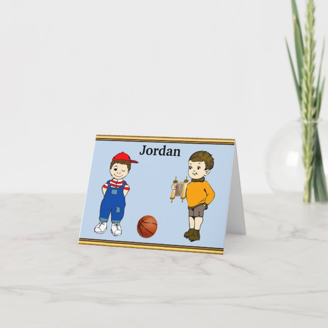 Roligt Personlig Pub-Mitzvah Note Cards for Boys Anteckningskort (Framsida)