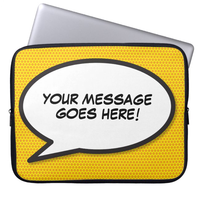 Roligt Personlig Tecknad Bok Tal Bubble Laptop Sleeve (Framsidan)