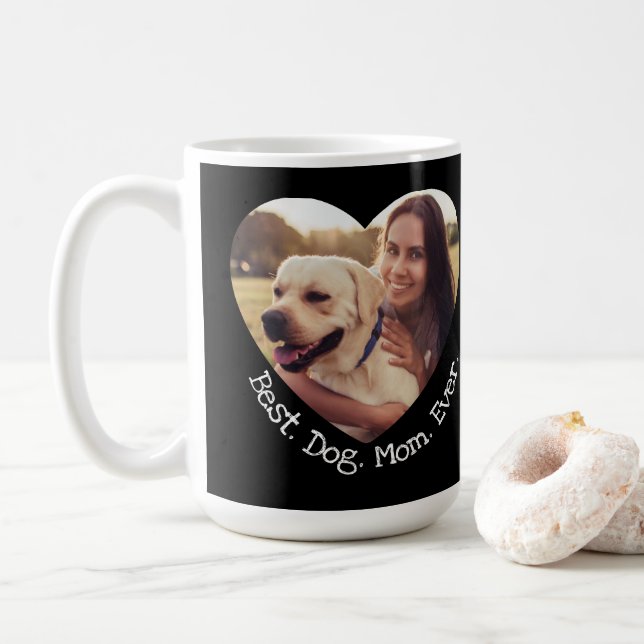 Roligt Pet Photo Anpassa det bästa Hund-Mamman någ Kaffemugg (Med munk)