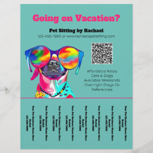 Roligt Pet Sitter Dog Walker Business Tear Lakan Reklamblad