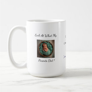 Roligt Photo Birth Announcement Personlig mugg