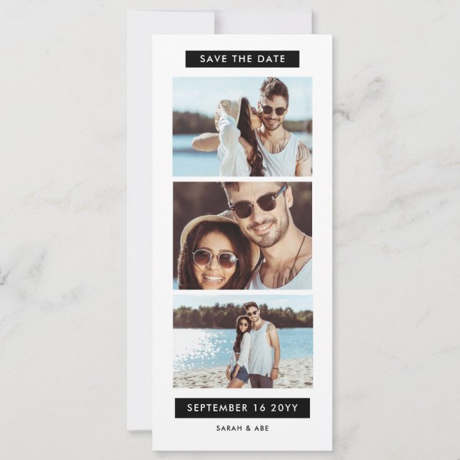 Roligt Photo Booth Bröllop - platta spara datumkor Datumet (Framsida)