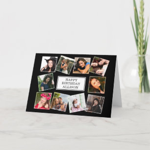 Roligt Photo Collage Birthday Kort