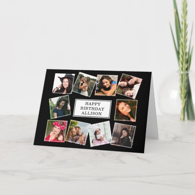 Roligt Photo Collage Birthday Kort (Framsida)