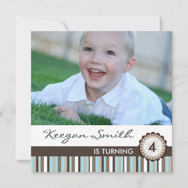 Roligt Photo Födelsedagsfest inbjudan (Framsida)