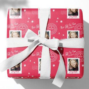 Roligt Photo Frimärke Gift Identifier Öppna vid ju Presentpapper