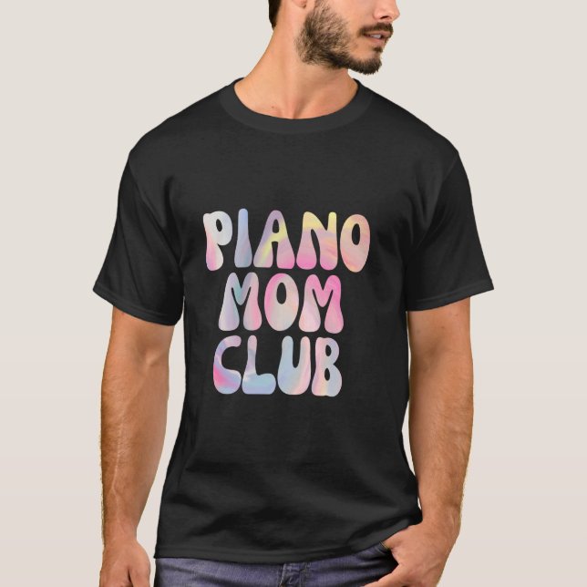 Roligt Piano Mamma Klubb Medlemskap T Shirt (Framsida)