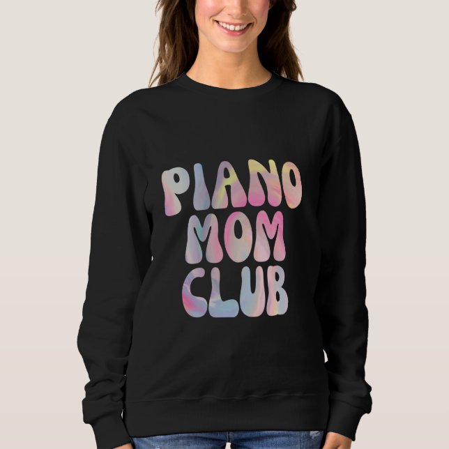 Roligt Piano Mamma Klubb Medlemskap T Shirt (Framsida)