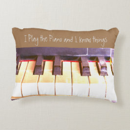 Roligt Piano Music Quotes Prydnadskudde