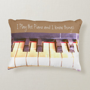 Roligt Piano Music Quotes Prydnadskudde