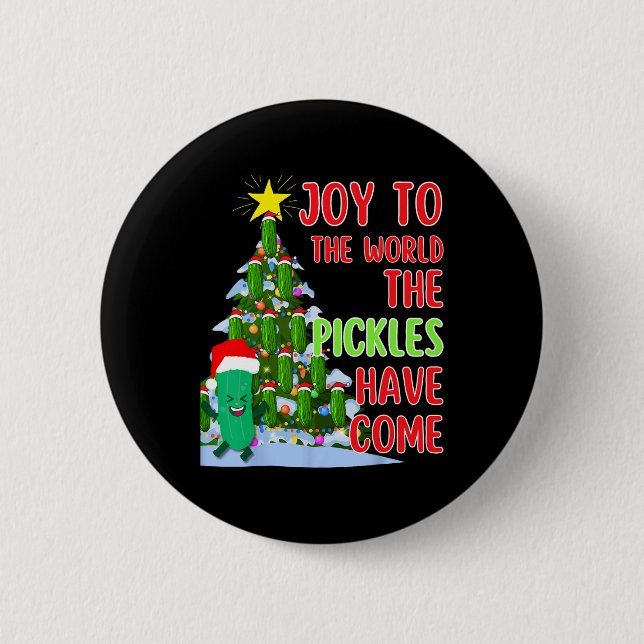 Roligt Pickle-gåva från Santa Pickle Julgran Ljus Knapp (Framsida)