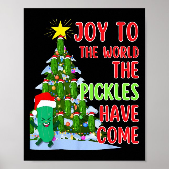 Roligt Pickle-gåva från Santa Pickle Julgran Ljus Poster (Framsidan)
