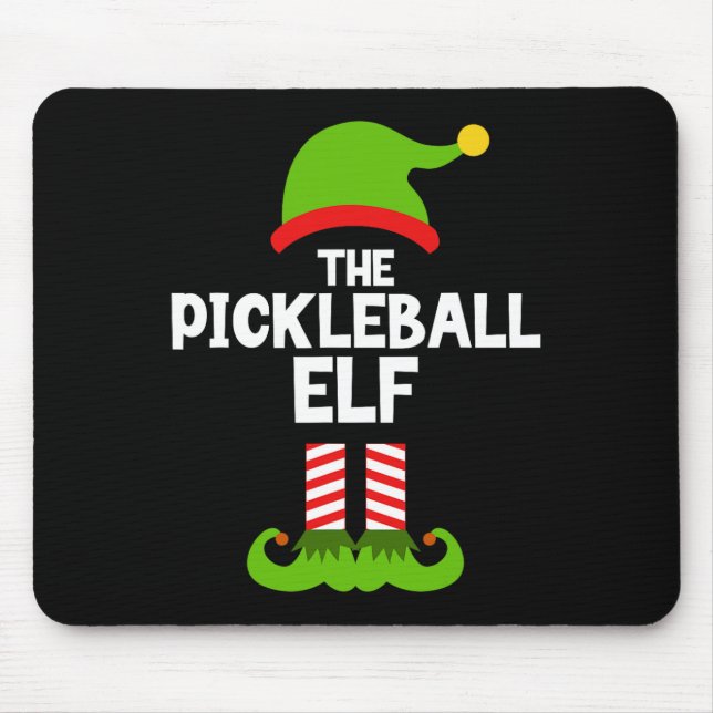 Roligt Pickleball Elf-julmatchningsfamiljen P Musmatta (Framsidan)