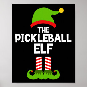 Roligt Pickleball Elf-julmatchningsfamiljen P Poster