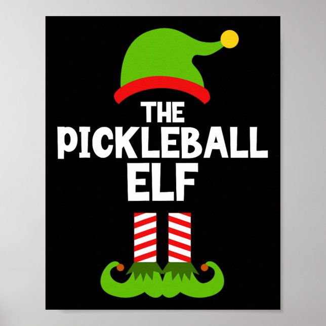 Roligt Pickleball Elf-julmatchningsfamiljen P Poster (Framsidan)
