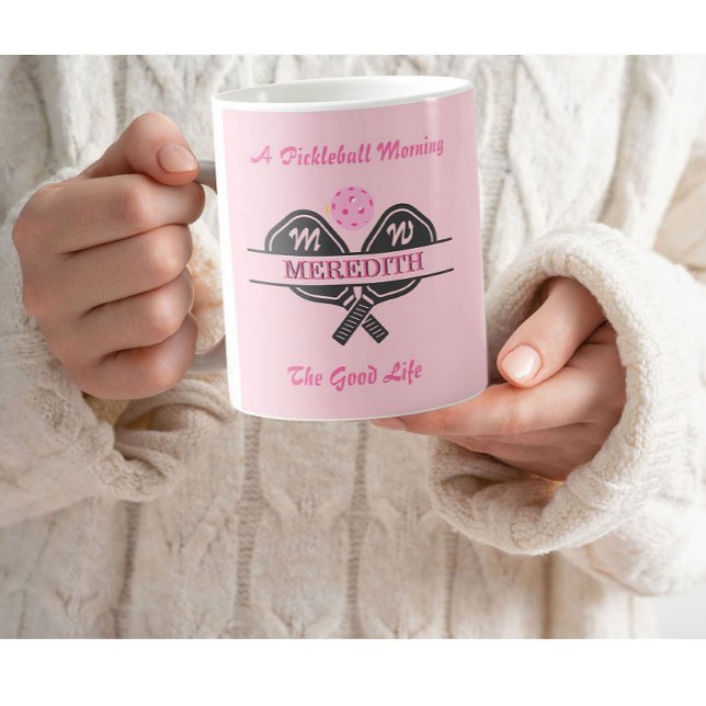 Roligt Pickleball Gal Paddles eget namn Monogram Kaffemugg (Skapare uppladdad)