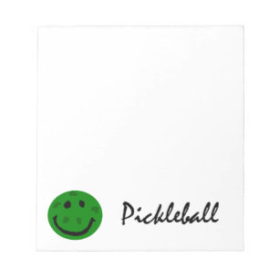 Roligt Pickleball gröntansikte Anteckningsblock
