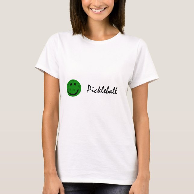 Roligt Pickleball gröntansikte T Shirt (Framsida)