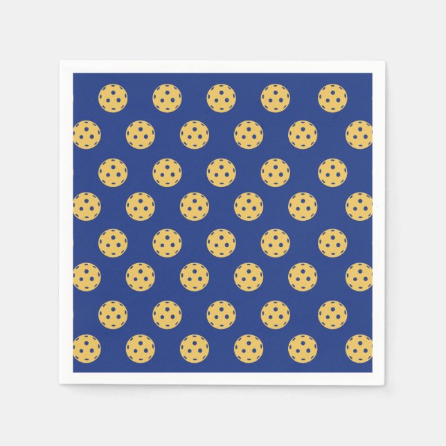 Roligt Pickleball Mönster Pickleball Party Pappersservett (Framsidan)