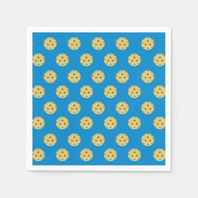 Roligt Pickleball Mönster Pickleball Party Pappersservett (Framsidan)