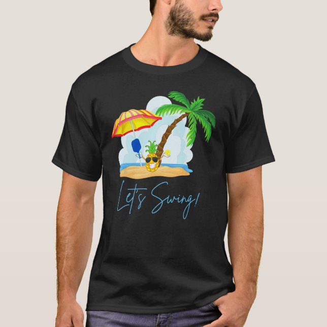 Roligt Pickleball Summer Swingers Pineapple T Shirt (Framsida)