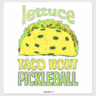 Roligt Pickleball Tacocitationstecken Klistermärken