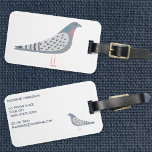 Roligt Pigeon Bagagebricka<br><div class="desc">En roligt duva. Perfekt för fågelfancister,  duvsaxar eller någon annan som kärlekar dessa karakteristiska varelser. Originalkonst av Nic Squirrell. Ändra namn och detaljer som ska anpassas.</div>
