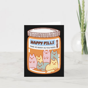 Roligt Pills Cat Cute Mental Health Cats Älskare Kort