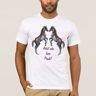 Roligt Pinto Paint Horse-Loving Artist Shirt T-shirt