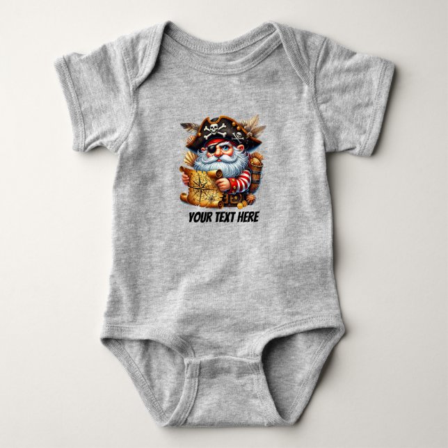 Roligt pirat anpassadet pojke t shirt (Framsida)