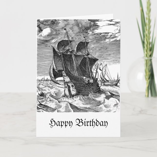 Roligt Pirat Frakt Birthday om Rum Quote Kort (Framsida)
