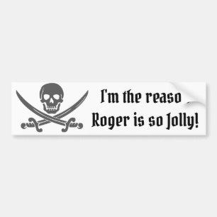 Roligt piratcitationstecken med Jolly Roger Bildekal