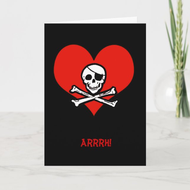 Roligt piratkopiera mig det Heartie valentinkortet Helgkort (Framsida)