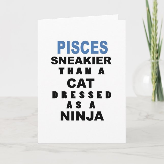 Roligt Pisces födelsedagkort Kort (Framsida)