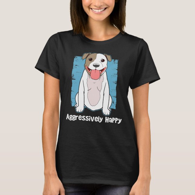 Roligt Pitbull Pit Bull Älskare T Shirt (Framsida)