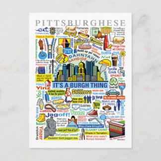 Roligt Pittsburghese för Pittsburgh språk Vykort