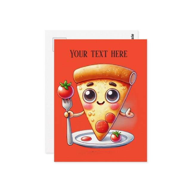 Roligt pizza älskare add text vykort (Fram/Back In Situ)