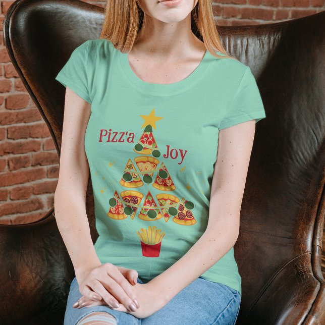 Roligt Pizz'a Joy Pizza Julgran T Shirt (Skapare uppladdad)