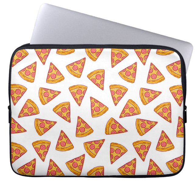 Roligt Pizza Slice Mönster Laptop Fodral (Framsidan)
