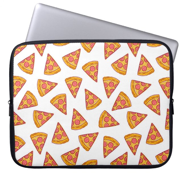 Roligt Pizza Slice Mönster Laptop Fodral (Framsidan)
