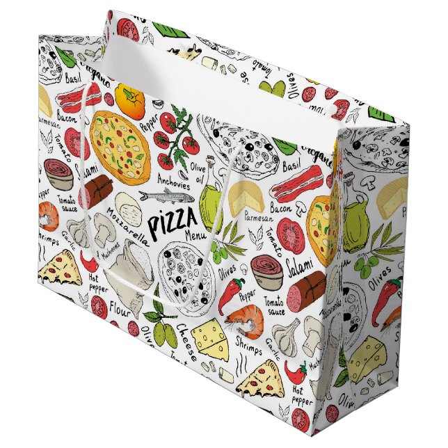 Roligt pizzaparty mönster (Framsidan Vinklad)