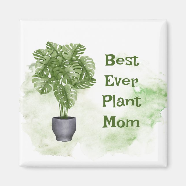 Roligt Plant Mamma Houseplant Monstera Magnet (Framsidan)