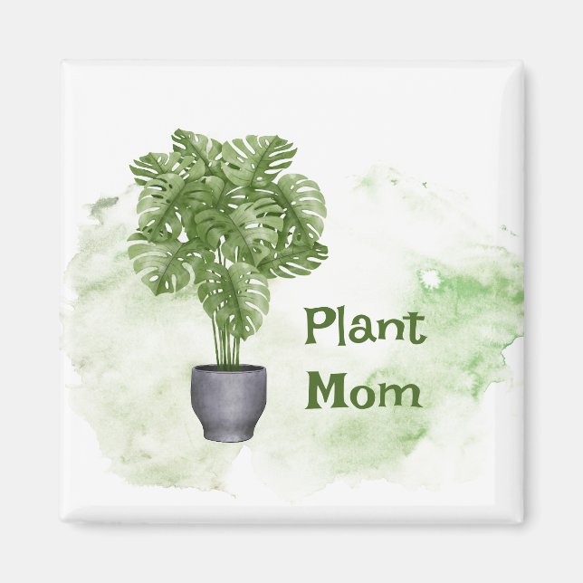 Roligt Plant Mamma Houseplant Monstera Magnet (Framsidan)