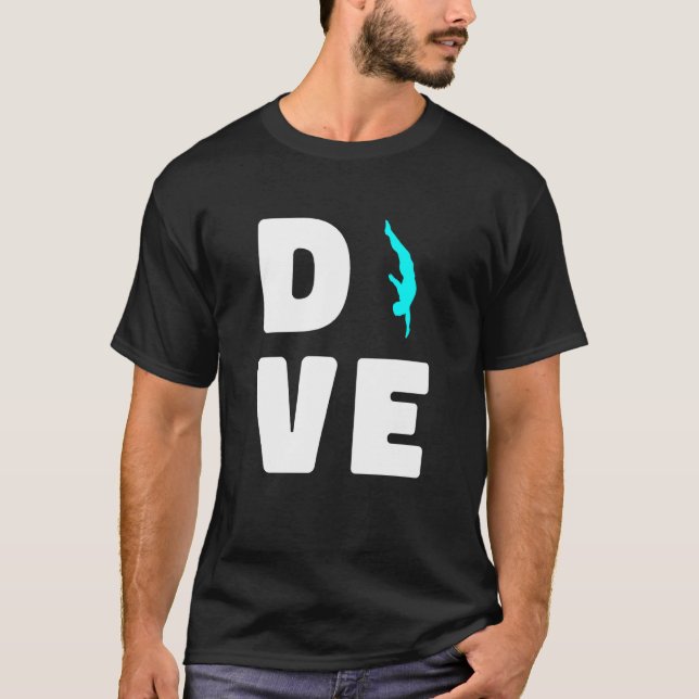 Roligt Platform Diver Springboard Diver T Shirt (Framsida)