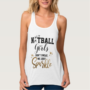 Roligt Player Clip Art och Slogan Netball Linne Med Racerback