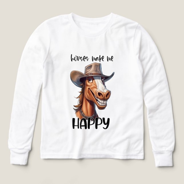 Roligt pojkars hästälskare t shirt (Design framsida)