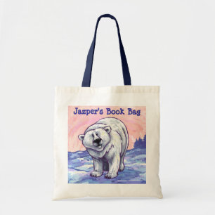 Roligt Polar Bear Personlig Bok Bag Tygkasse