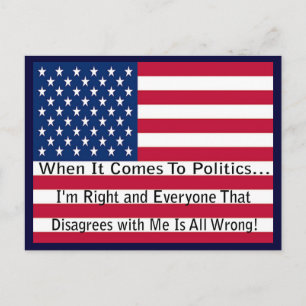 Roligt politiskt meddelande om att ha rätt vykort