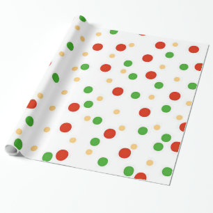 Roligt Polka Dot Julafton Wrapping Papper Presentpapper