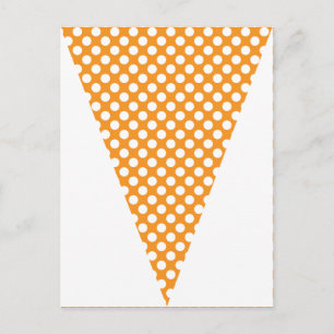 Roligt Polka Dot Orange Colorful Flagga Bunting Vykort